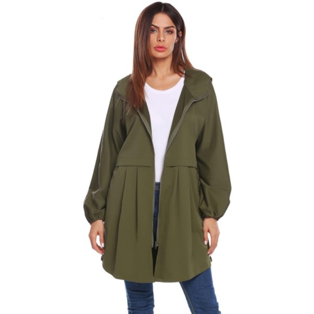 ANGVNS Autumn Hooded Oversized Rain Jacket XL